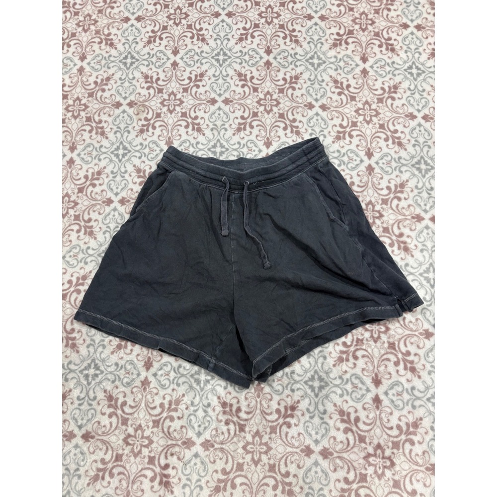 Old Navy Womens Black French Terry Sweat Shorts Drawstring Pockets Small